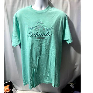 Orlando Florida Dolphin embroiderer shirt turquoise green color size Large